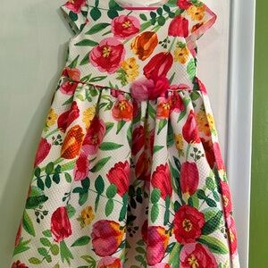 Floral Kids Dress in Vibrant Colors